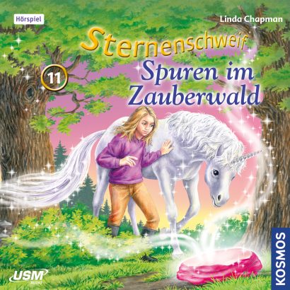 Sternenschweif Folge 11 Spuren im Zauberwald – Hörspiel für Kinder Cover „Sternenschweif Folge 11 Spuren im Zauberwald“ – Hörspiel für Kinder und Einhorn-Fans