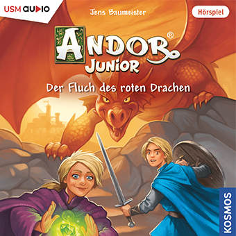 Cover Andor Junior - Der Fluch des roten Drachen - Folge 1 der Kinderhörspielreihe von Jens Baumeister