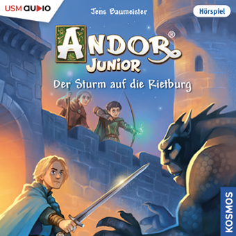 Andor Junior - Der Sturm auf die Rietburg - Folge 2 Hörspielreihe für Kinder Cover Andor Junior - Der Sturm auf die Rietburg - Folge 2 der Kinderhörspielreihe von Jens Baumeister