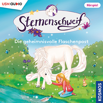 Cover „Sternenschweif Folge 67 Die geheimnisvolle Flaschenpost“ – Hörspiel für Kinder und Einhorn-Fans