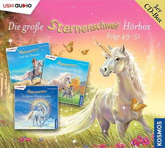 Die große Sternenschweif Hörbox Folge 49-51 – 3 Hörspiele für Kinder und Einhorn-Fans Cover „Sternenschweif Hörbox Folge 49-51“